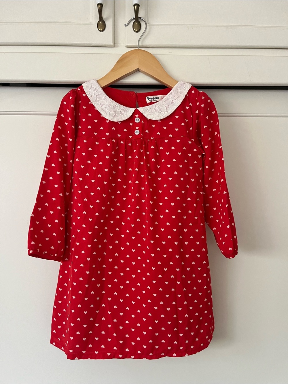 Sweetest toddler dress with hearts and collar